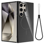 For Samsung Galaxy S22 Ultra 5G Magnetic Case TPU Phone Back Cover with Lanyard