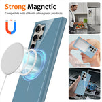 For Samsung Galaxy S22 Ultra 5G Magnetic Case TPU Phone Back Cover with Lanyard