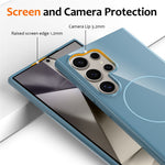 For Samsung Galaxy S22 Ultra 5G Magnetic Case TPU Phone Back Cover with Lanyard