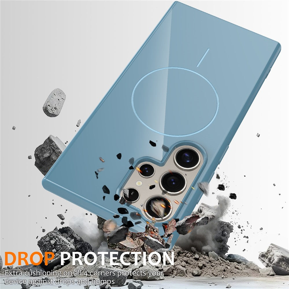 For Samsung Galaxy S22 Ultra 5G Magnetic Case TPU Phone Back Cover with Lanyard