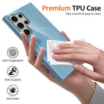 For Samsung Galaxy S22 Ultra 5G Magnetic Case TPU Phone Back Cover with Lanyard