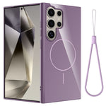 For Samsung Galaxy S22 Ultra 5G Magnetic Case TPU Phone Back Cover with Lanyard
