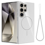 For Samsung Galaxy S22 Ultra 5G Magnetic Case TPU Phone Back Cover with Lanyard