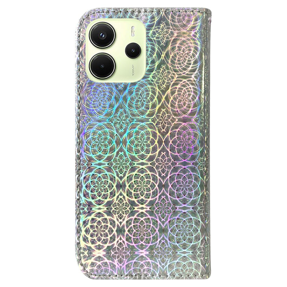 For Xiaomi Redmi Note 14 4G (164.84mm) Stand Case Dazzling Flower Leather Phone Cover