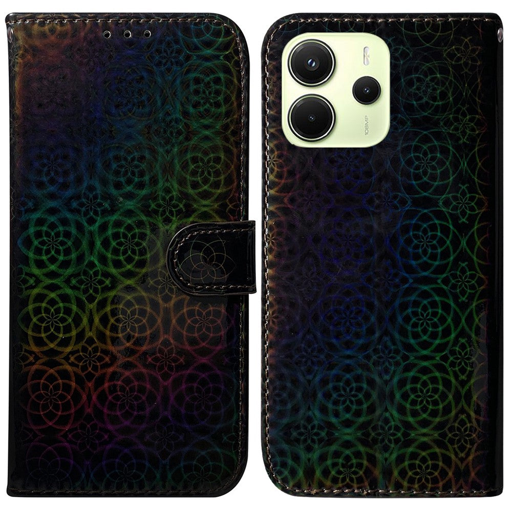For Xiaomi Redmi Note 14 4G (164.84mm) Stand Case Dazzling Flower Leather Phone Cover