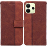 For Xiaomi Redmi Note 14 4G (164.84mm) Case Geometry Pattern Leather Wallet Phone Cover with Wrist Strap