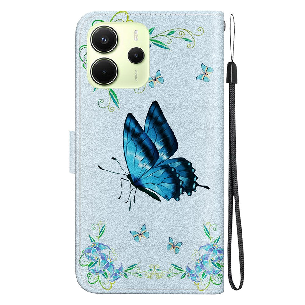 For Xiaomi Redmi Note 14 4G (164.84mm) Wallet Phone Case Anti-Drop Leather Flip Cover Pattern Printing