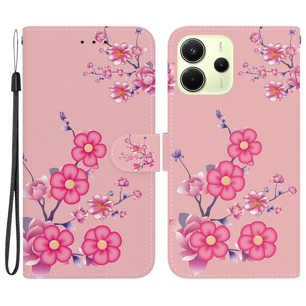 For Xiaomi Redmi Note 14 4G (164.84mm) Wallet Phone Case Anti-Drop Leather Flip Cover Pattern Printing