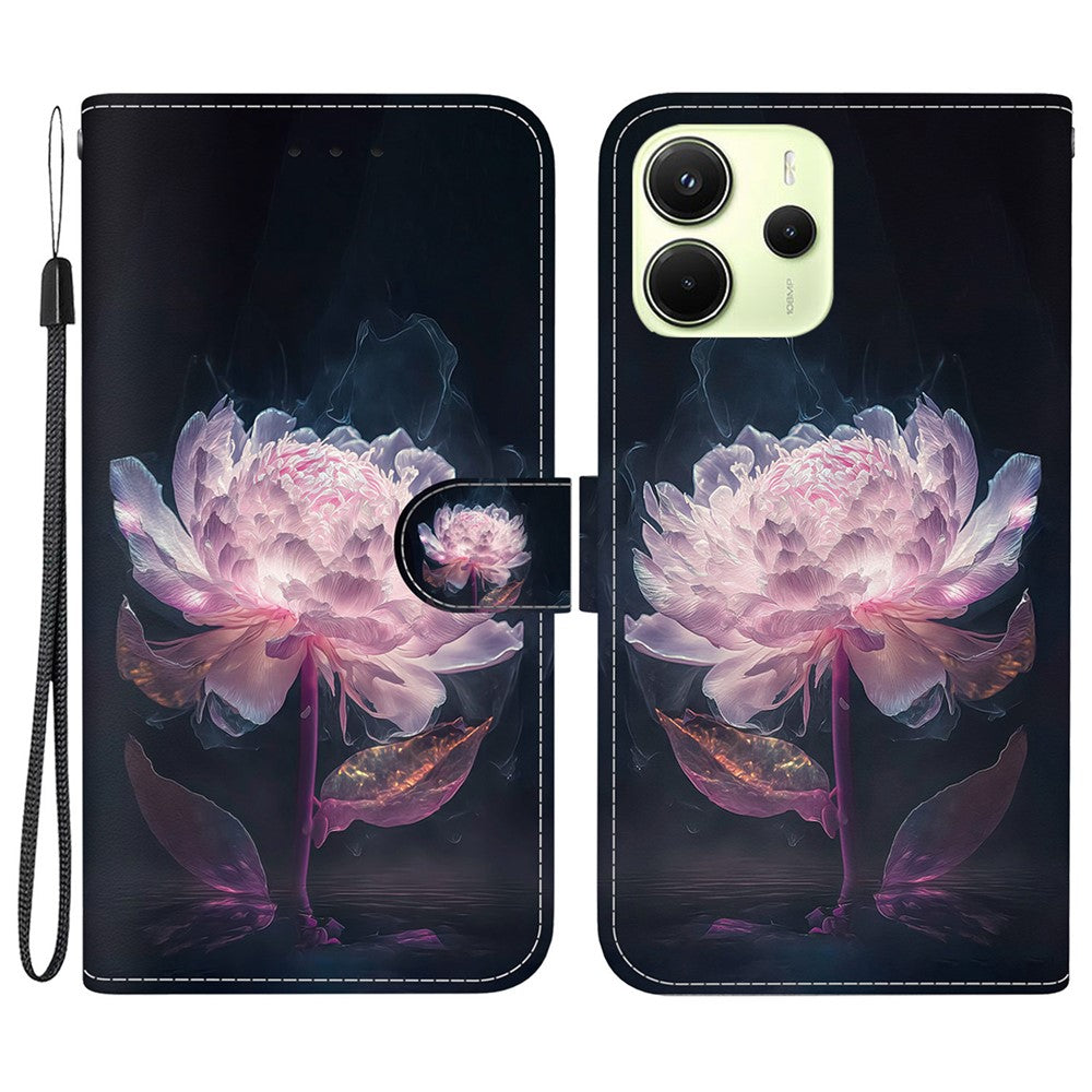 For Xiaomi Redmi Note 14 4G (164.84mm) Wallet Phone Case Anti-Drop Leather Flip Cover Pattern Printing