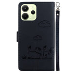 For Xiaomi Redmi Note 14 4G (164.84mm) Case RFID Blocking Kitten Pattern TPU + PU Leather Phone Cover