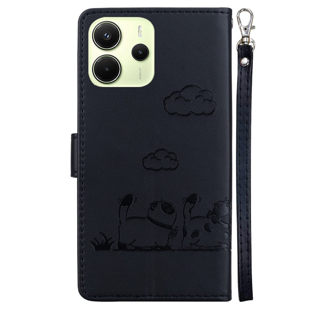 For Xiaomi Redmi Note 14 4G (164.84mm) Case RFID Blocking Kitten Pattern TPU + PU Leather Phone Cover