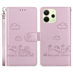 For Xiaomi Redmi Note 14 4G (164.84mm) Case RFID Blocking Kitten Pattern TPU + PU Leather Phone Cover