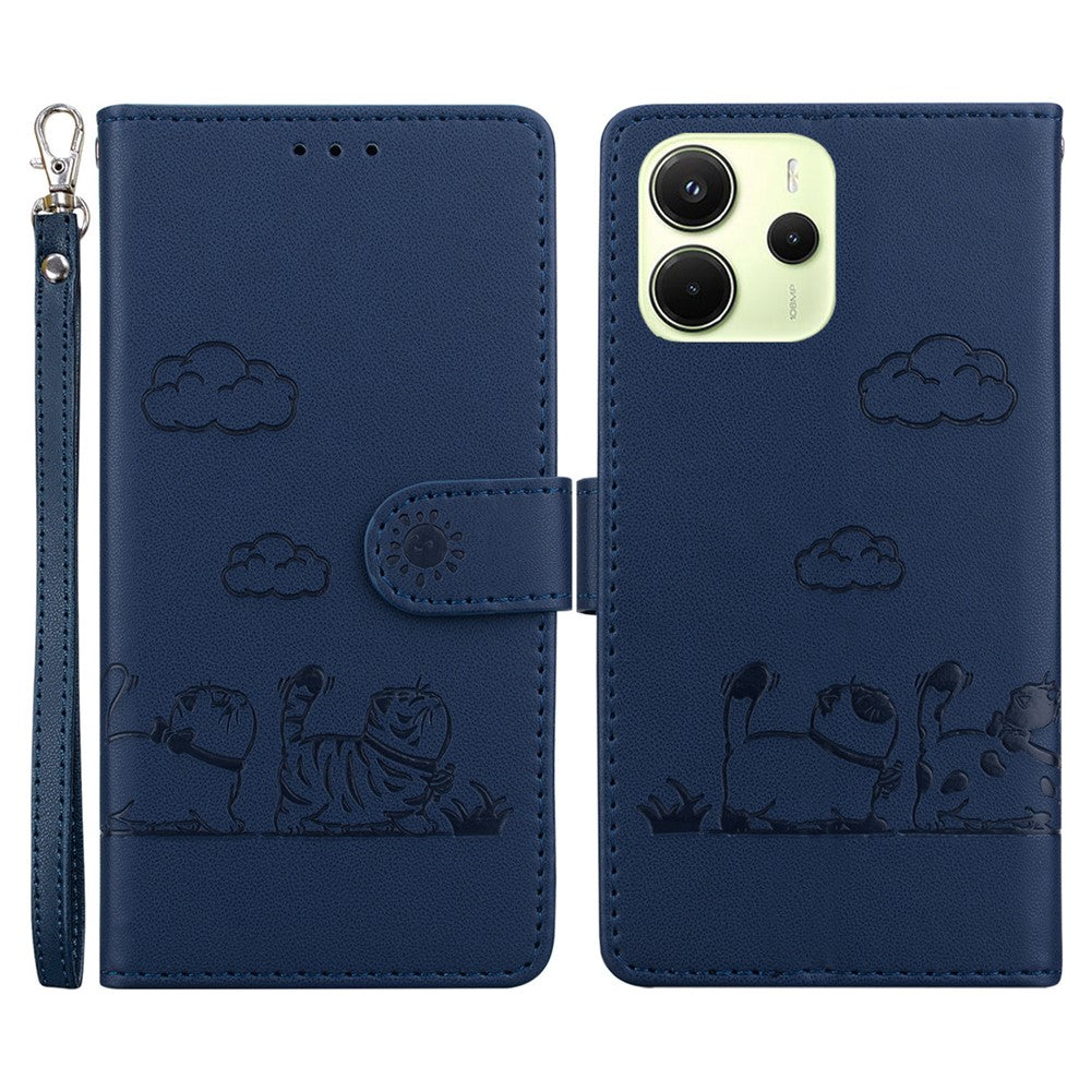 For Xiaomi Redmi Note 14 4G (164.84mm) Case RFID Blocking Kitten Pattern TPU + PU Leather Phone Cover