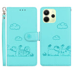 For Xiaomi Redmi Note 14 4G (164.84mm) Case RFID Blocking Kitten Pattern TPU + PU Leather Phone Cover