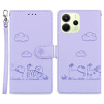 For Xiaomi Redmi Note 14 4G (164.84mm) Case RFID Blocking Kitten Pattern TPU + PU Leather Phone Cover