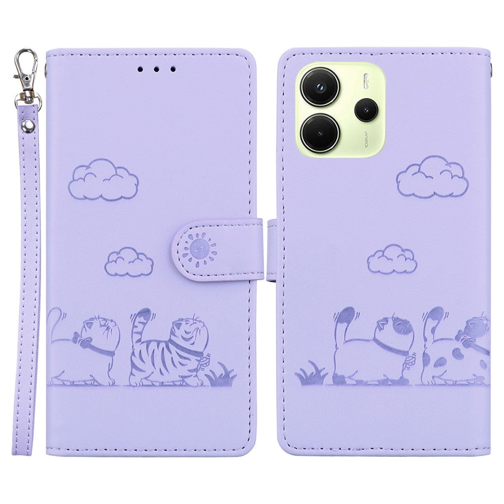 For Xiaomi Redmi Note 14 4G (164.84mm) Case RFID Blocking Kitten Pattern TPU + PU Leather Phone Cover