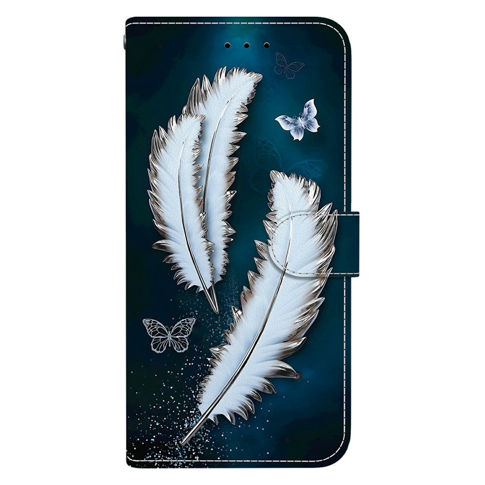For Xiaomi Redmi Note 14 4G (164.84mm) Case Pattern Printing Anti-Drop Leather Flip Wallet Phone Cover with Lanyard
