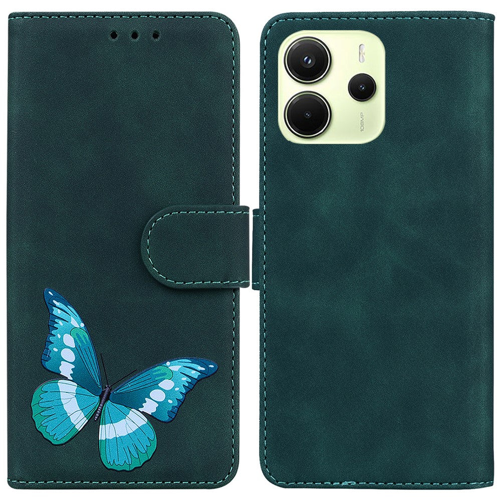 For Xiaomi Redmi Note 14 4G (164.84mm) Stand Case PU Leather Phone Cover Butterfly Printed