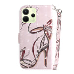 For Xiaomi Redmi Note 14 4G (164.84mm) Case Pattern Printing Leather Wallet Phone Cover with Wrist Strap
