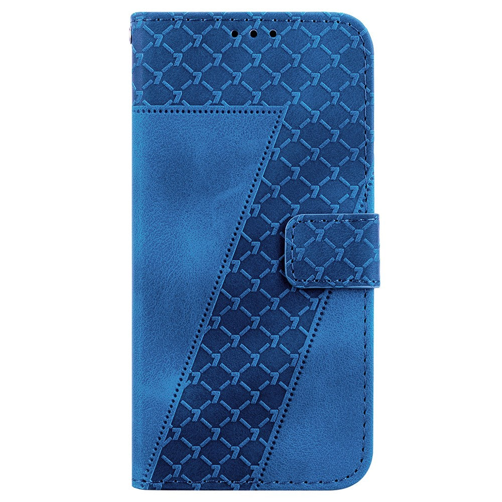 For Xiaomi Redmi Note 14 4G (164.84mm) Stand Case 7-Shaped Pattern Imprint Leather Phone Cover
