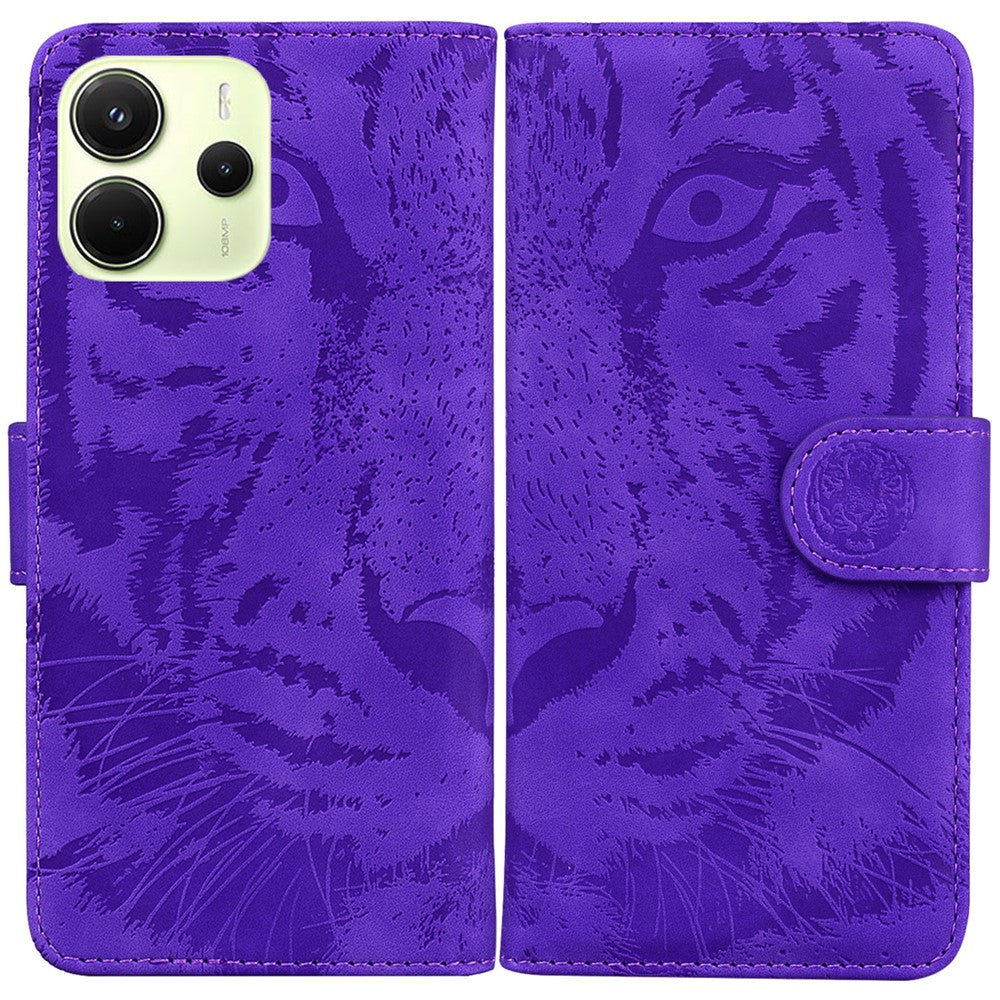 For Xiaomi Redmi Note 14 4G (164.84mm) Case Tiger Imprint Leather Wallet Phone Cover