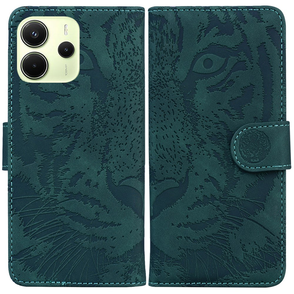 For Xiaomi Redmi Note 14 4G (164.84mm) Case Tiger Imprint Leather Wallet Phone Cover