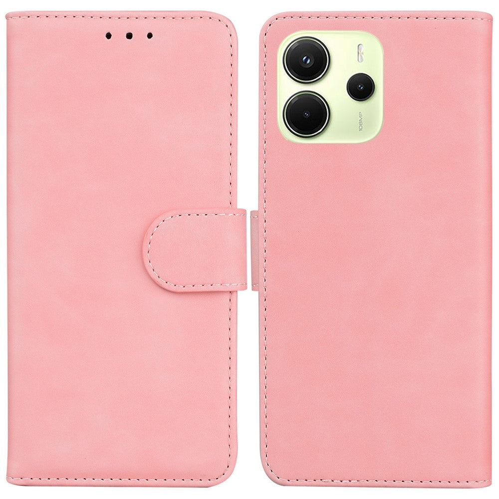 For Xiaomi Redmi Note 14 4G (164.84mm) Case Solid Color Leather Wallet Phone Cover