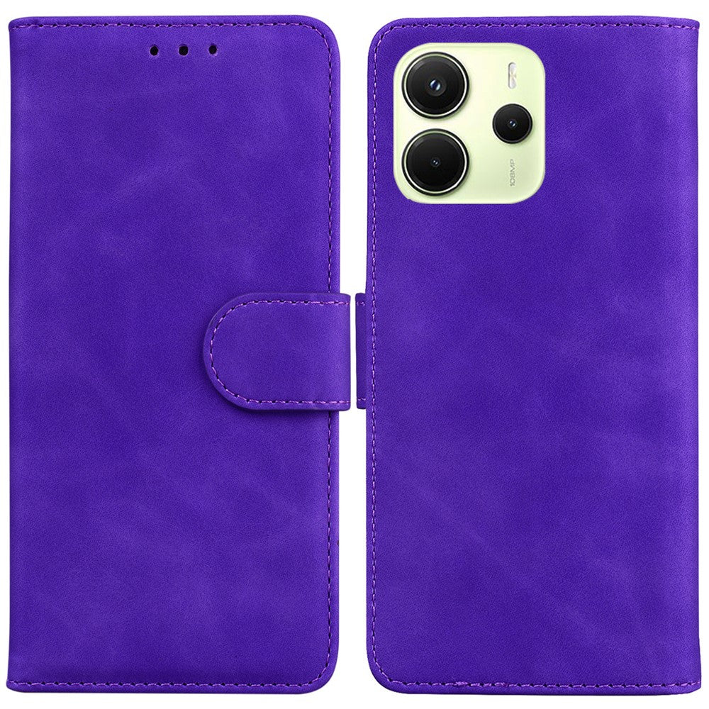 For Xiaomi Redmi Note 14 4G (164.84mm) Case Solid Color Leather Wallet Phone Cover
