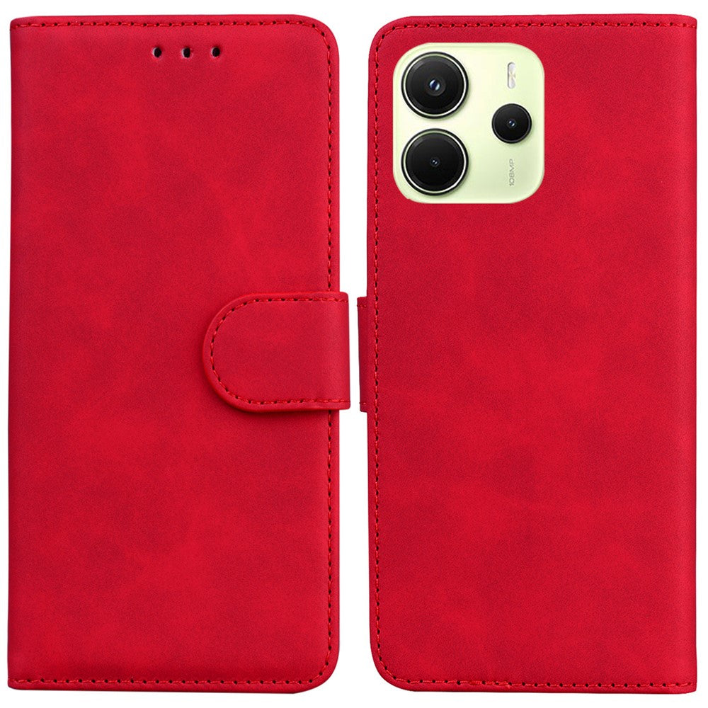 For Xiaomi Redmi Note 14 4G (164.84mm) Case Solid Color Leather Wallet Phone Cover