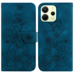 For Xiaomi Redmi Note 14 4G (164.84mm) Case Lily Flower Imprint Leather Phone Cover with Stand