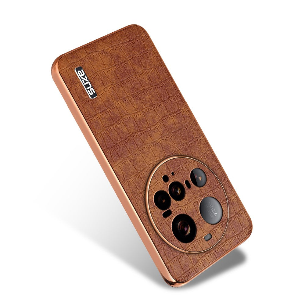 AZNS For Xiaomi 15 Ultra Case Electroplating Crocodile Texture PU + TPU Phone Cover