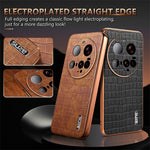 AZNS For Xiaomi 15 Ultra Case Electroplating Crocodile Texture PU + TPU Phone Cover