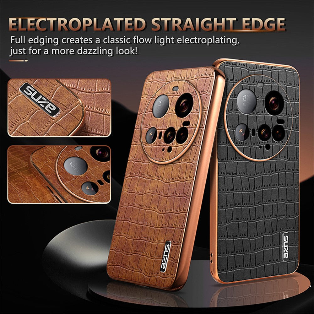 AZNS For Xiaomi 15 Ultra Case Electroplating Crocodile Texture PU + TPU Phone Cover