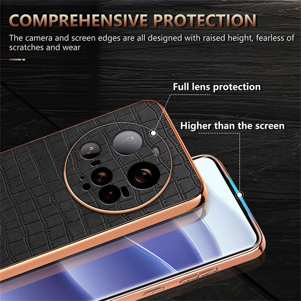 AZNS For Xiaomi 15 Ultra Case Electroplating Crocodile Texture PU + TPU Phone Cover