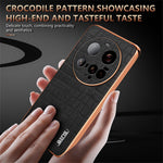 AZNS For Xiaomi 15 Ultra Case Electroplating Crocodile Texture PU + TPU Phone Cover