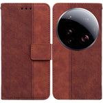 For Xiaomi 15 Ultra Case Geometry Pattern Leather Wallet Phone Cover with Wrist Strap