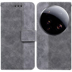 For Xiaomi 15 Ultra Case Geometry Pattern Leather Wallet Phone Cover with Wrist Strap