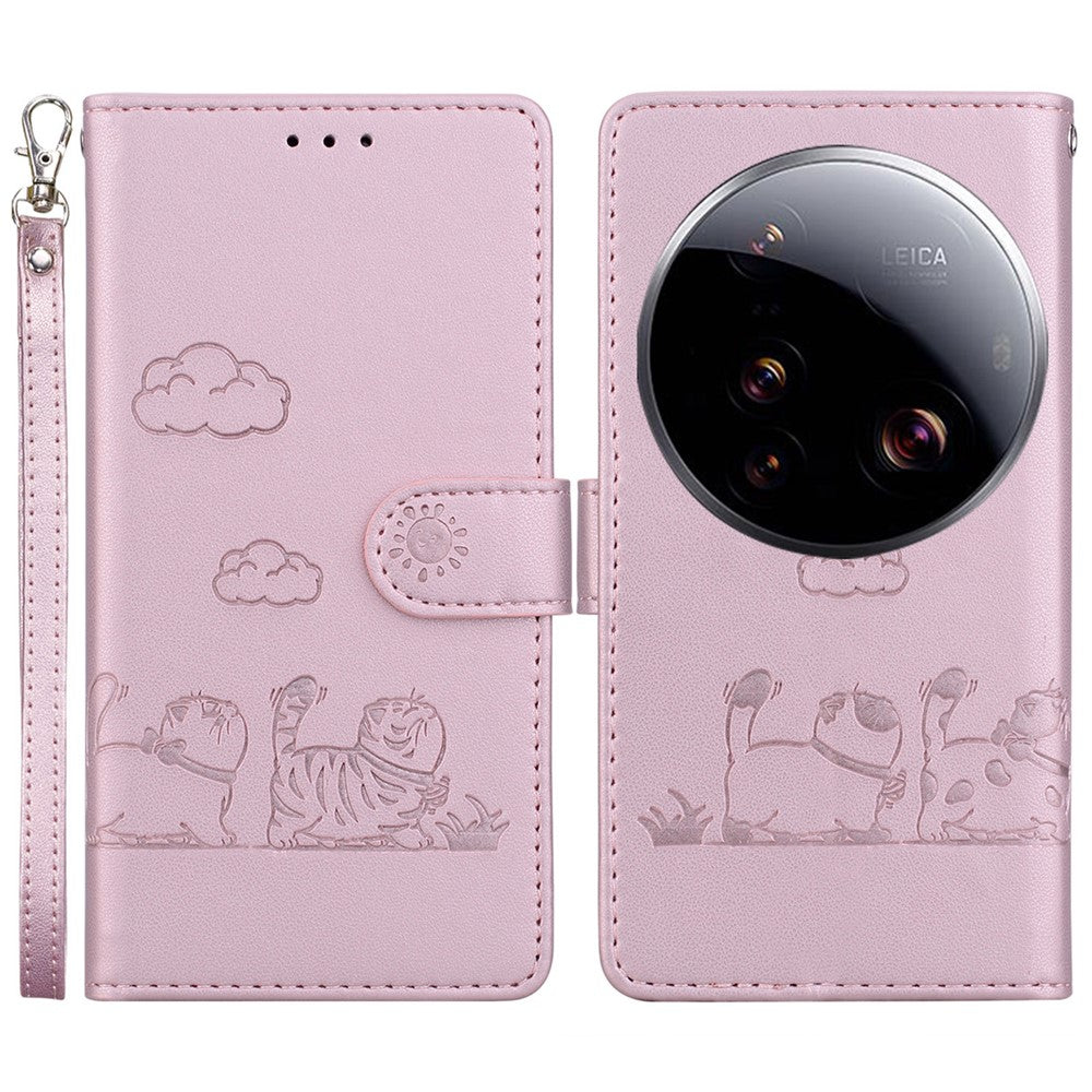 For Xiaomi 15 Ultra Case RFID Blocking Kitten Pattern TPU + PU Leather Phone Cover