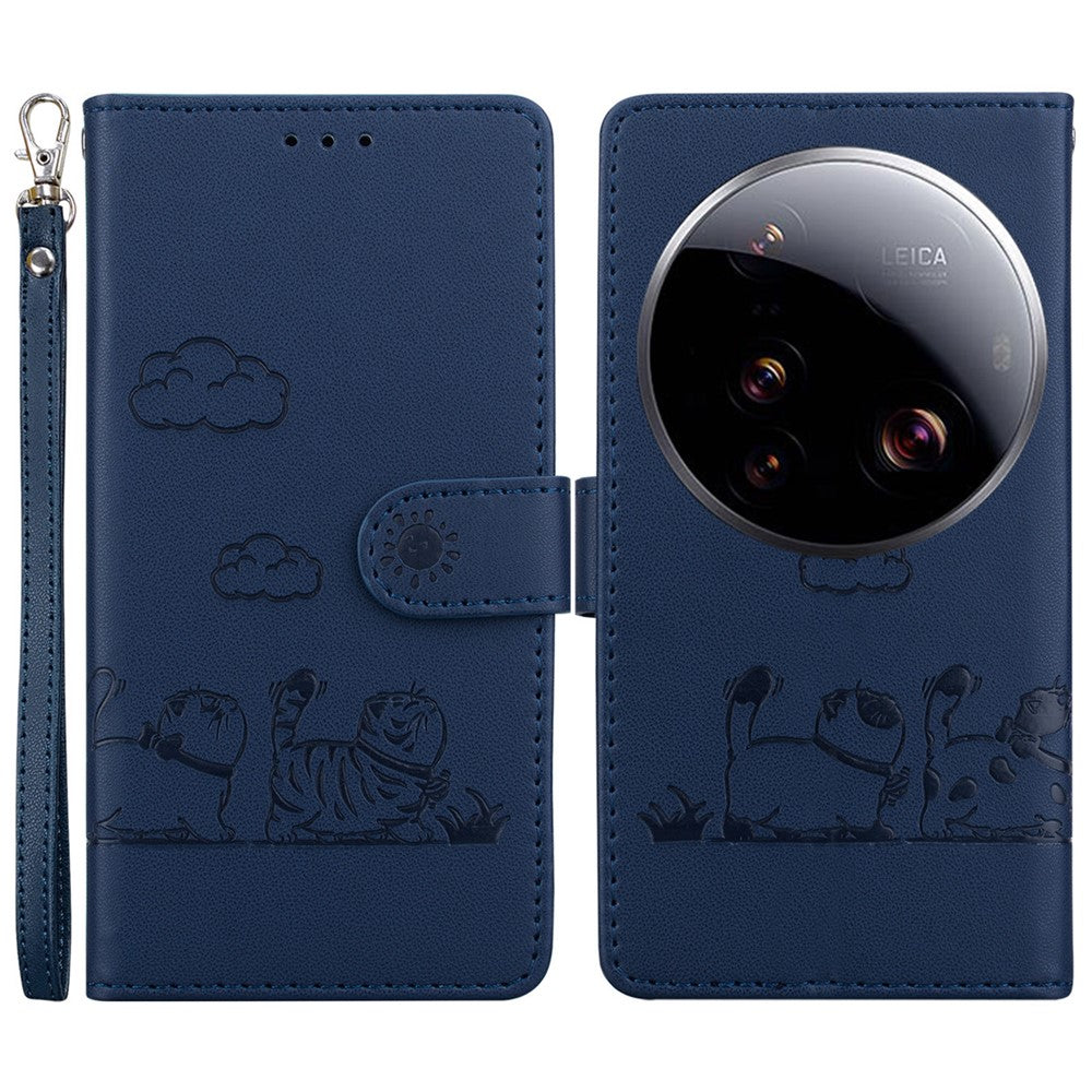 For Xiaomi 15 Ultra Case RFID Blocking Kitten Pattern TPU + PU Leather Phone Cover