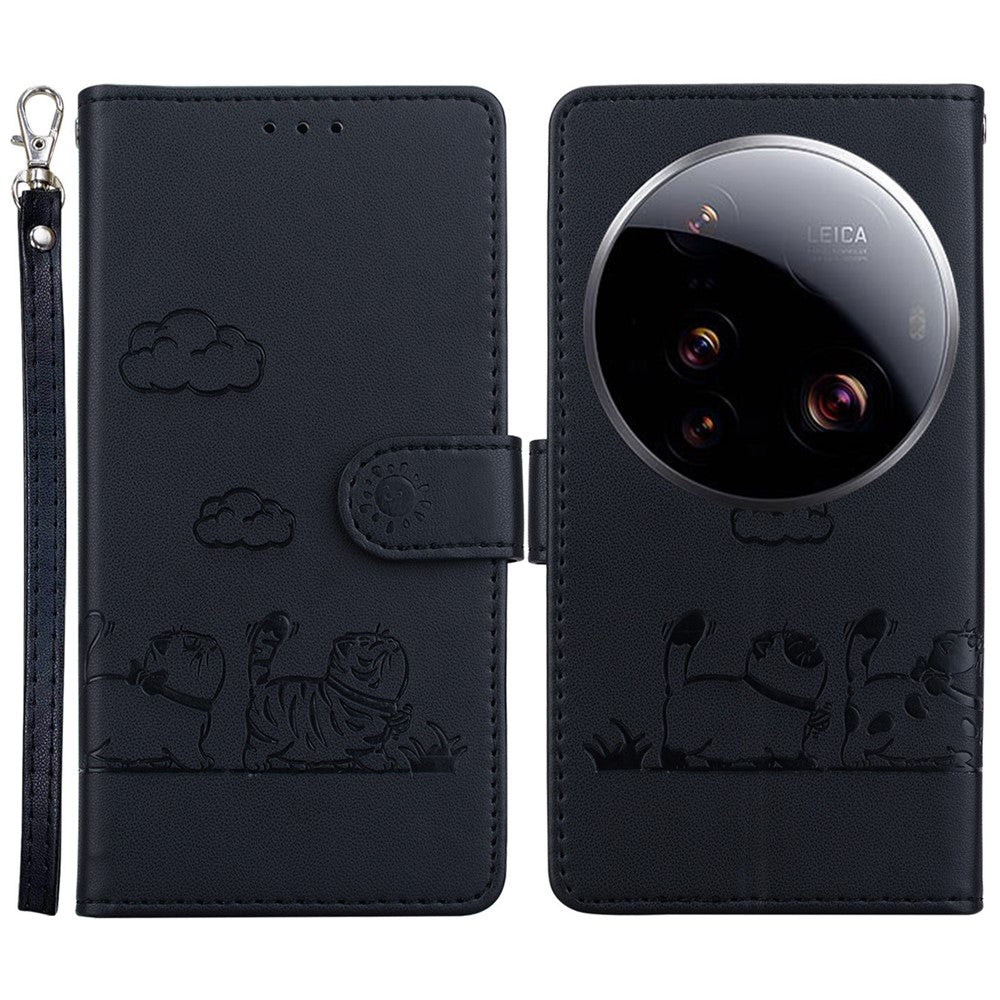 For Xiaomi 15 Ultra Case RFID Blocking Kitten Pattern TPU + PU Leather Phone Cover