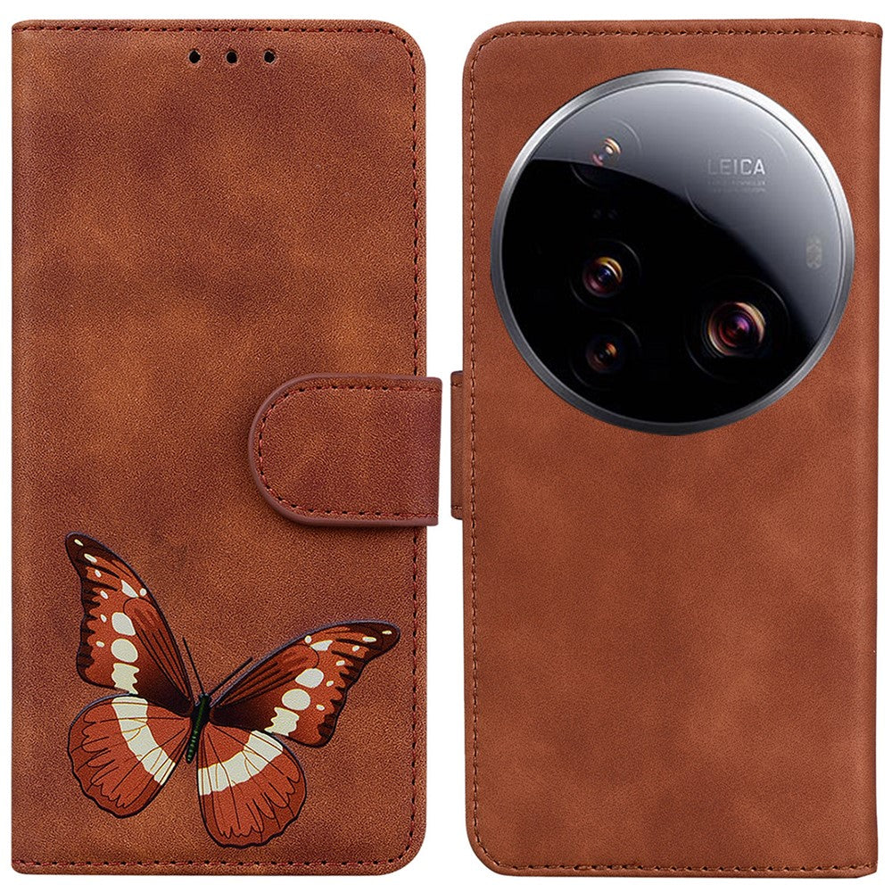 For Xiaomi 15 Ultra Stand Case PU Leather Phone Cover Butterfly Printed