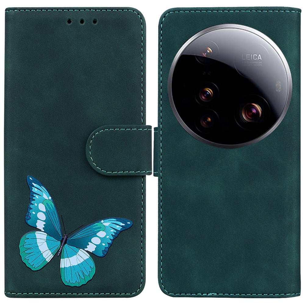 For Xiaomi 15 Ultra Stand Case PU Leather Phone Cover Butterfly Printed