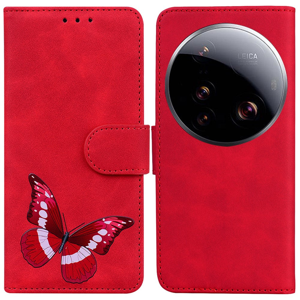 For Xiaomi 15 Ultra Stand Case PU Leather Phone Cover Butterfly Printed