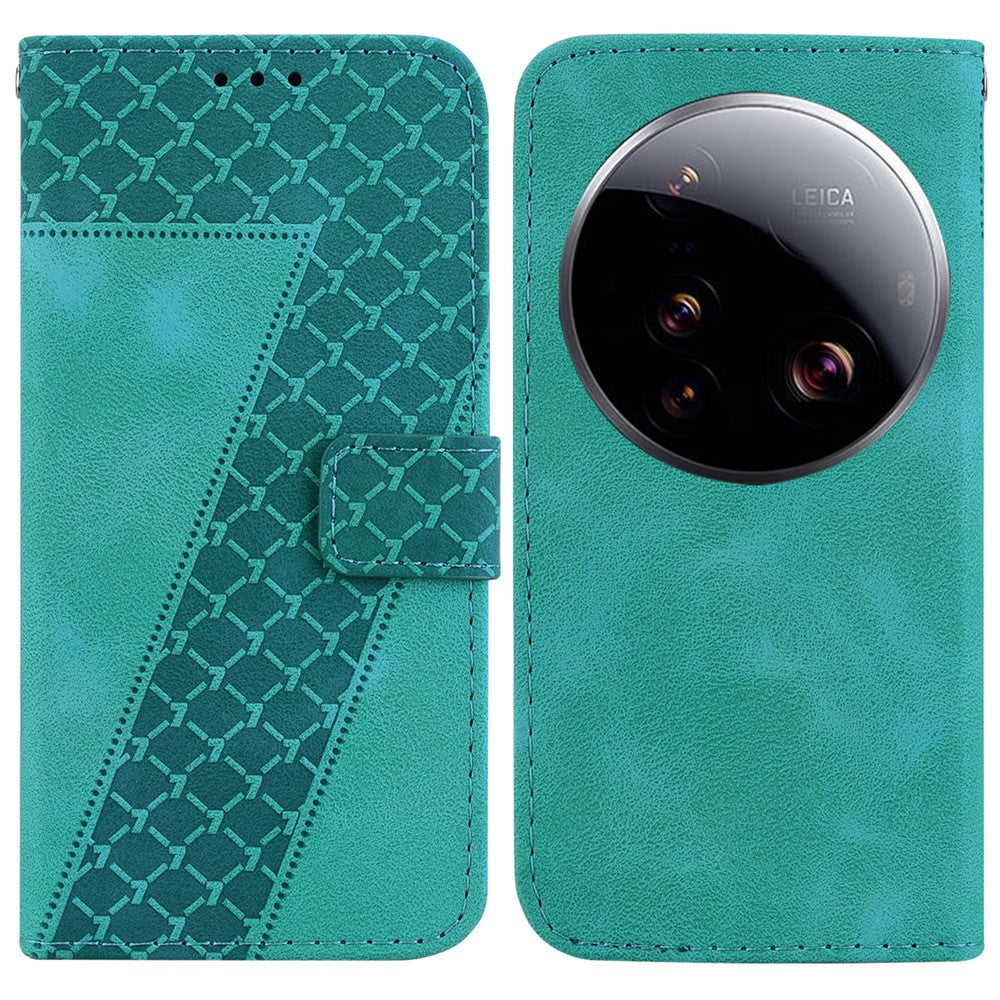 For Xiaomi 15 Ultra Stand Case 7-Shaped Pattern Imprint Leather Phone Cover