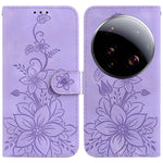 For Xiaomi 15 Ultra Case Lily Flower Imprint Leather Phone Cover with Stand