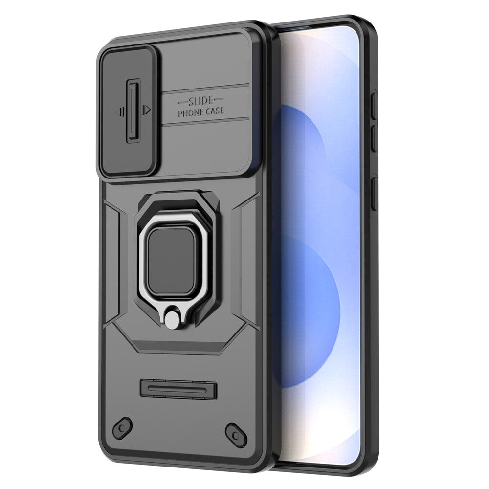 For Samsung Galaxy S25 Edge Case PC + TPU Kickstand Phone Protector with Lens Cover