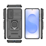 For Samsung Galaxy S25 Edge Case PC + TPU Kickstand Phone Protector with Lens Cover