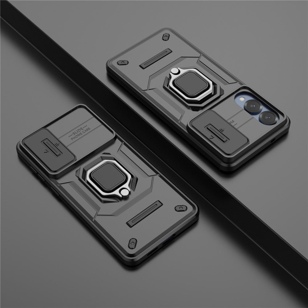 For Samsung Galaxy S25 Edge Case PC + TPU Kickstand Phone Protector with Lens Cover