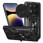 For Xiaomi Redmi Note 14 Pro 4G Case PC + TPU Kickstand Phone Back Cover with Camera Slider