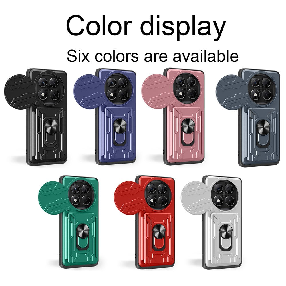 For Xiaomi Redmi Note 14 Pro 4G Case PC + TPU Kickstand Phone Back Cover with Camera Slider